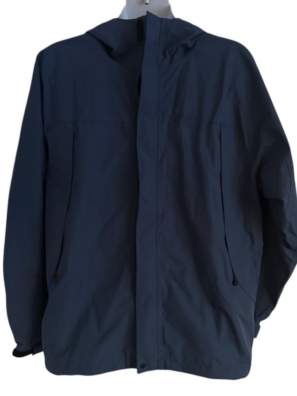 REI Men's Trail Model Rain Jacket XXL Blue waterproof hooded zip pockets